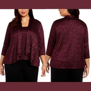 NWT Alex Evenings [ Plus Size 1X ] Animal Print‎ Twinset Tank + Jacket